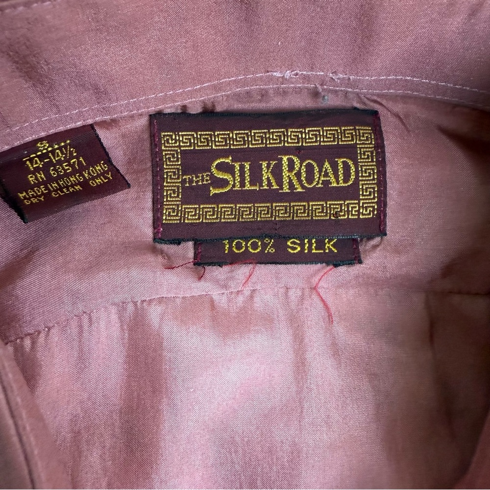 Vintage Silk Pink Dress Shirt - Picture 10 of 14